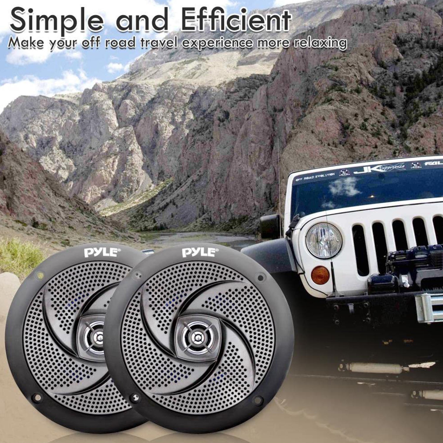 Pyle PLMRS5B 5.25 Inch Waterproof Low Profile Marine Speakers, Black (2 Pack) - Smart-nests