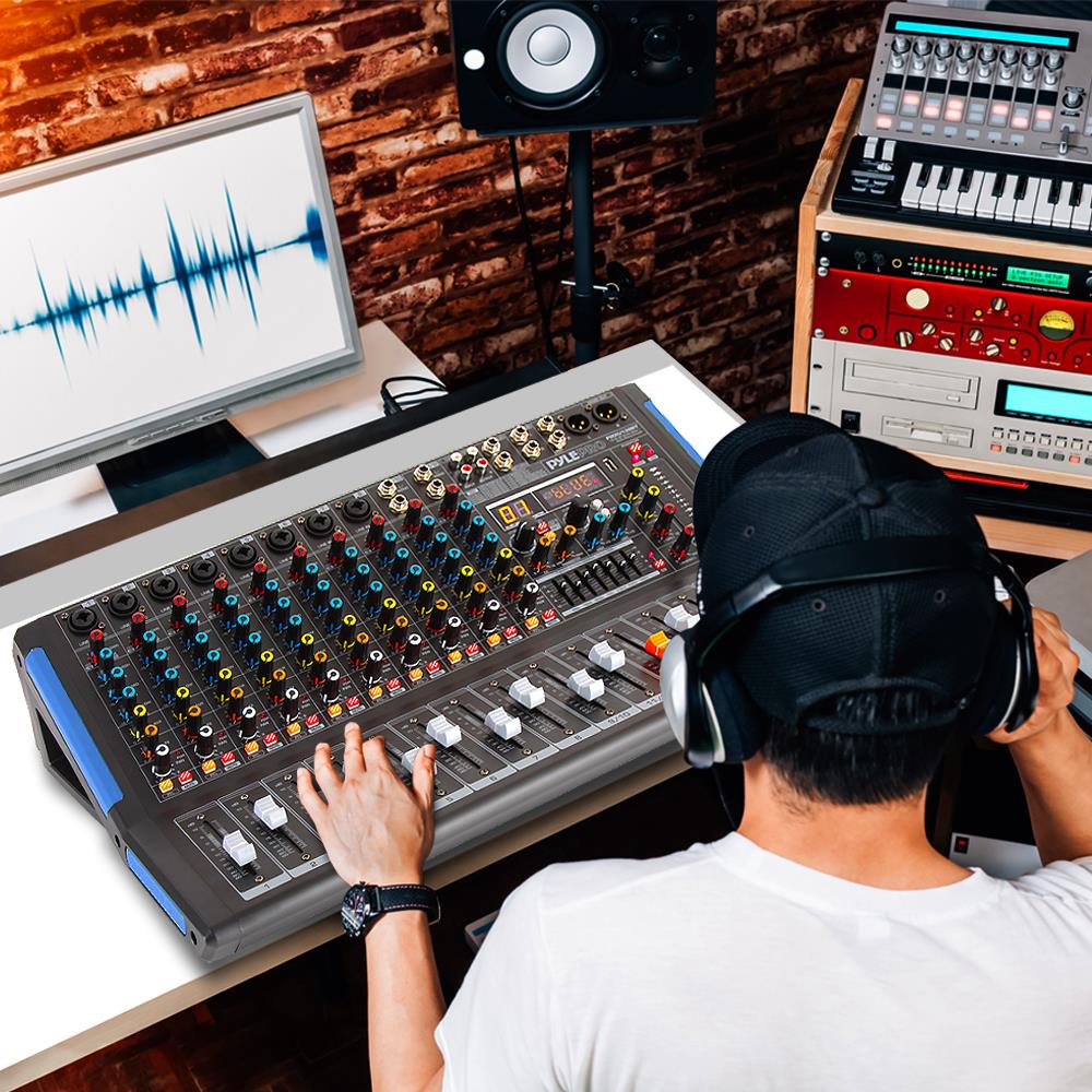 Pyle PMXU128BT 12 Channel Bluetooth DJ Studio Audio Sound Board Mixer System - Smart-nests