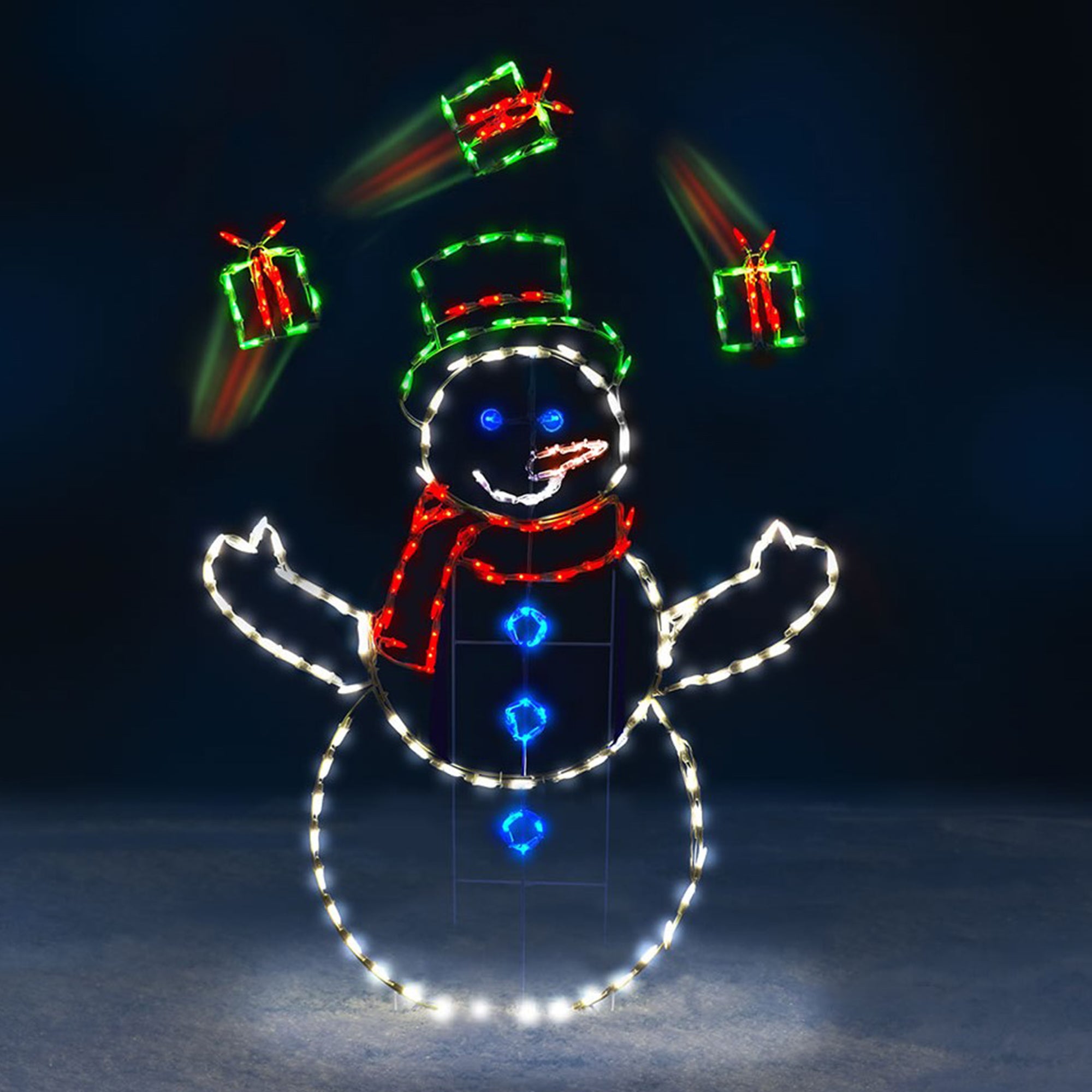 ProductWorks 60" Pro-Line LED Animation Juggling Snowman Christmas Yard Decor - Smart-nests