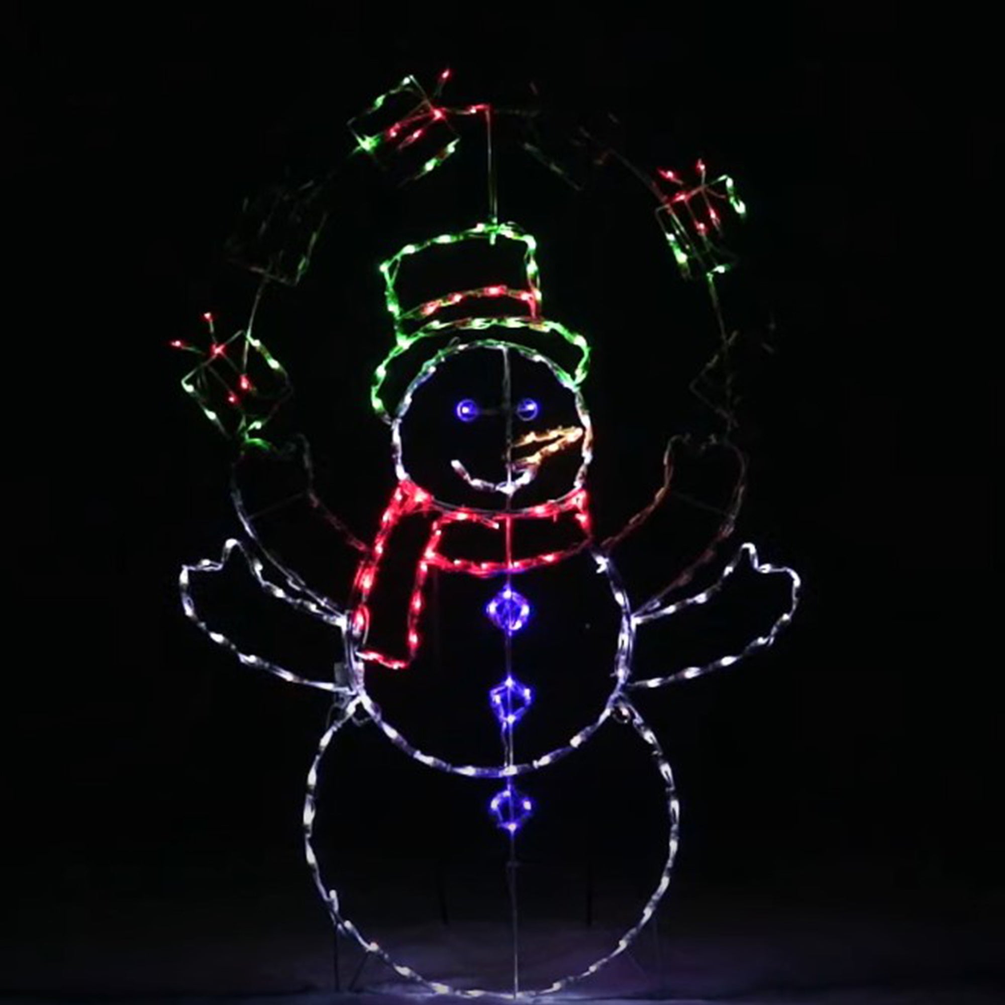 ProductWorks 60" Pro-Line LED Animation Juggling Snowman Christmas Yard Decor - Smart-nests