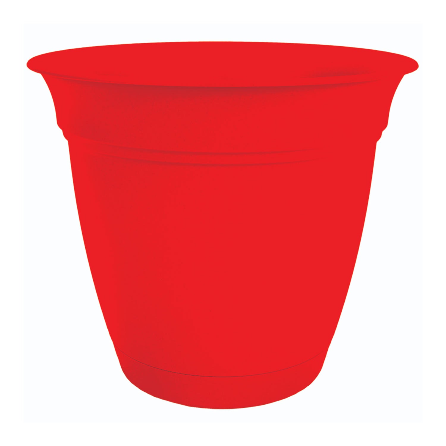 HC Companies 6 Inch Eclipse Planter w/ Attached Saucer, Strawberry Red (2 Pack) - Smart-nests