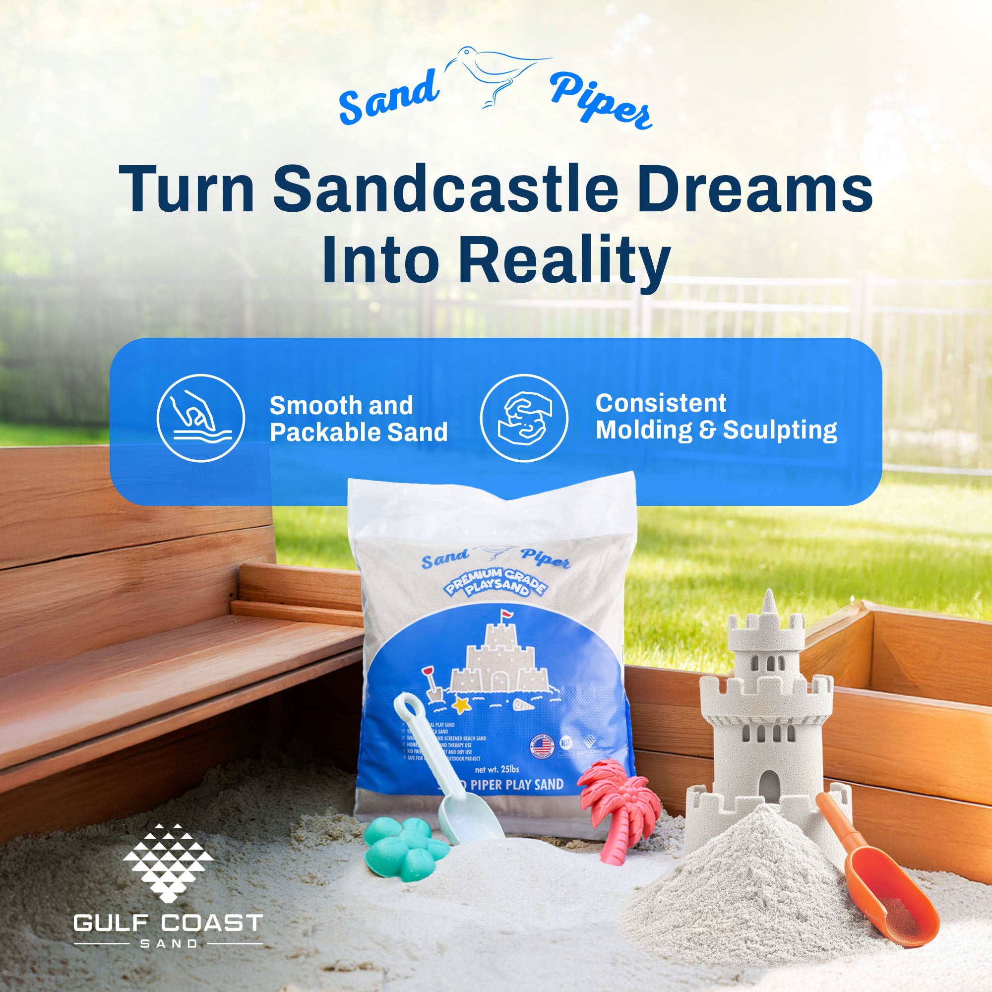 SandPiper 25Lb Premium Grade Multi-Use Play Sand w/Chemical Free Formula, 2 Pack