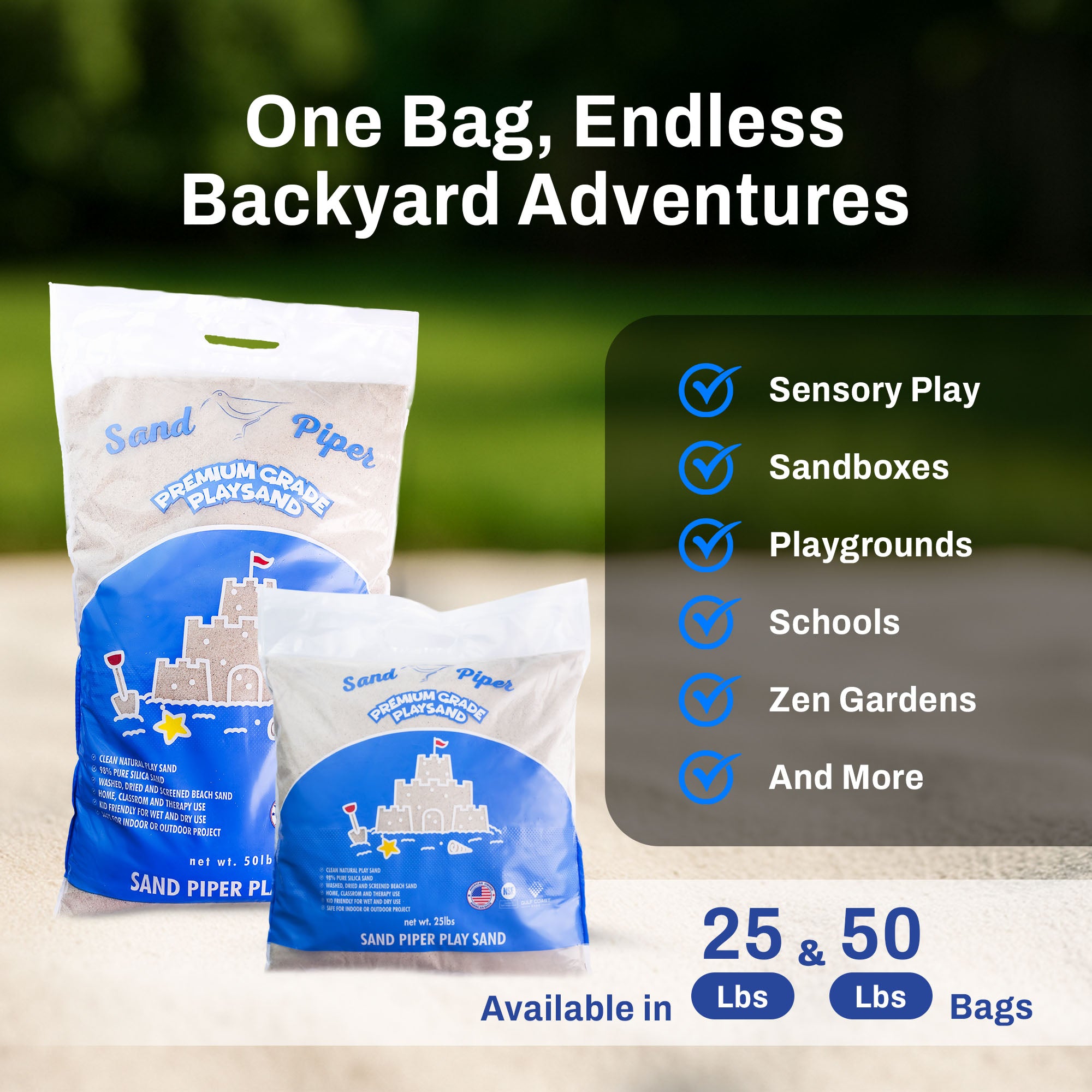 SandPiper 50 Pound Premium Grade Multi-Use Play Sand with Chemical Free Formula - Smart-nests