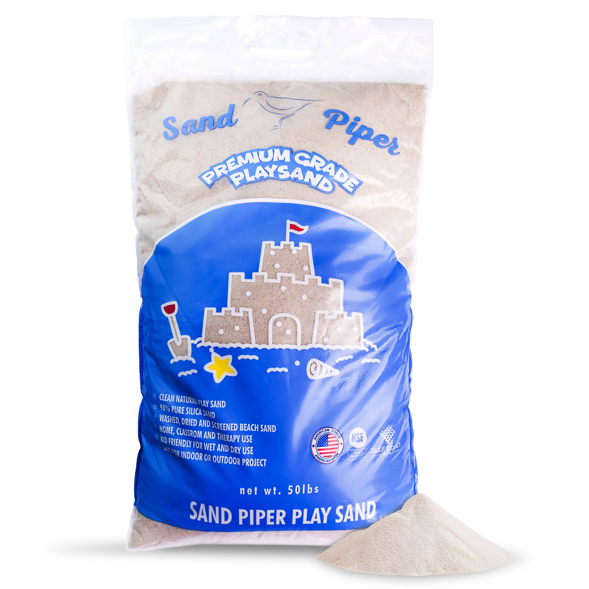 SandPiper 50 Pound Premium Grade Multi-Use Play Sand with Chemical Free Formula - Smart-nests