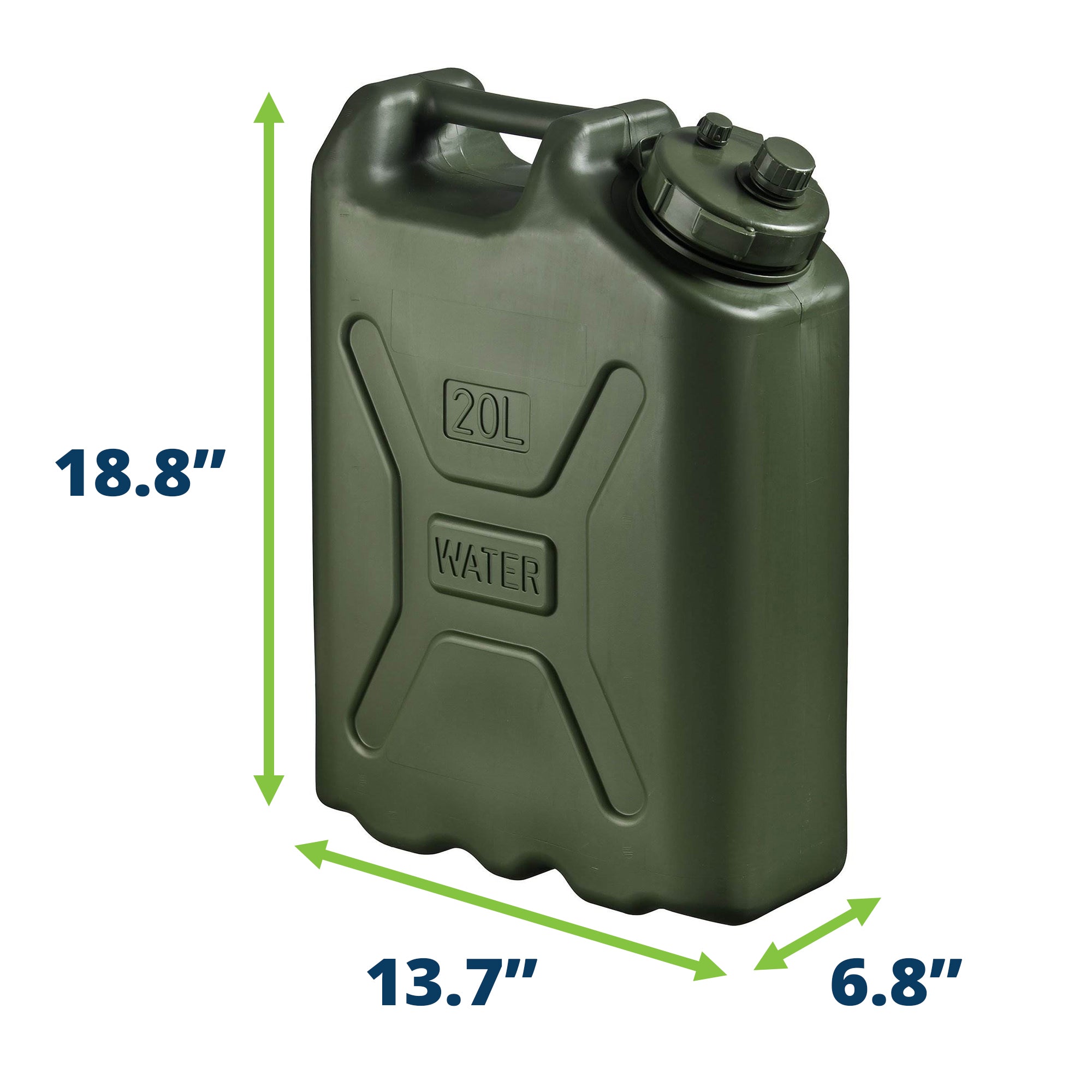 Scepter BPA Durable 5 Gallon Portable Water Storage Container, Green (2 Pack) - Smart-nests