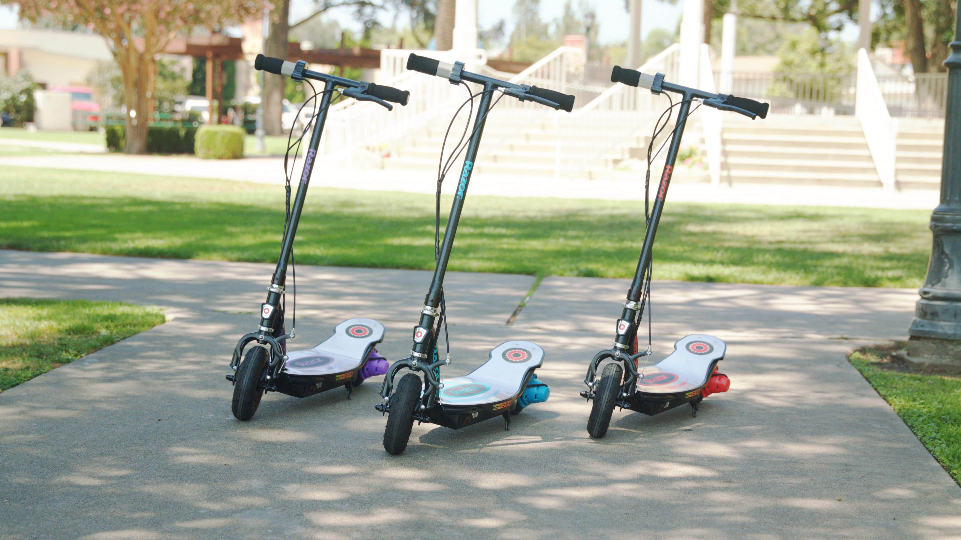 Razor Power Core E100 Electric Scooter with Aluminum Deck and Hand Brake, Blue - Smart-nests