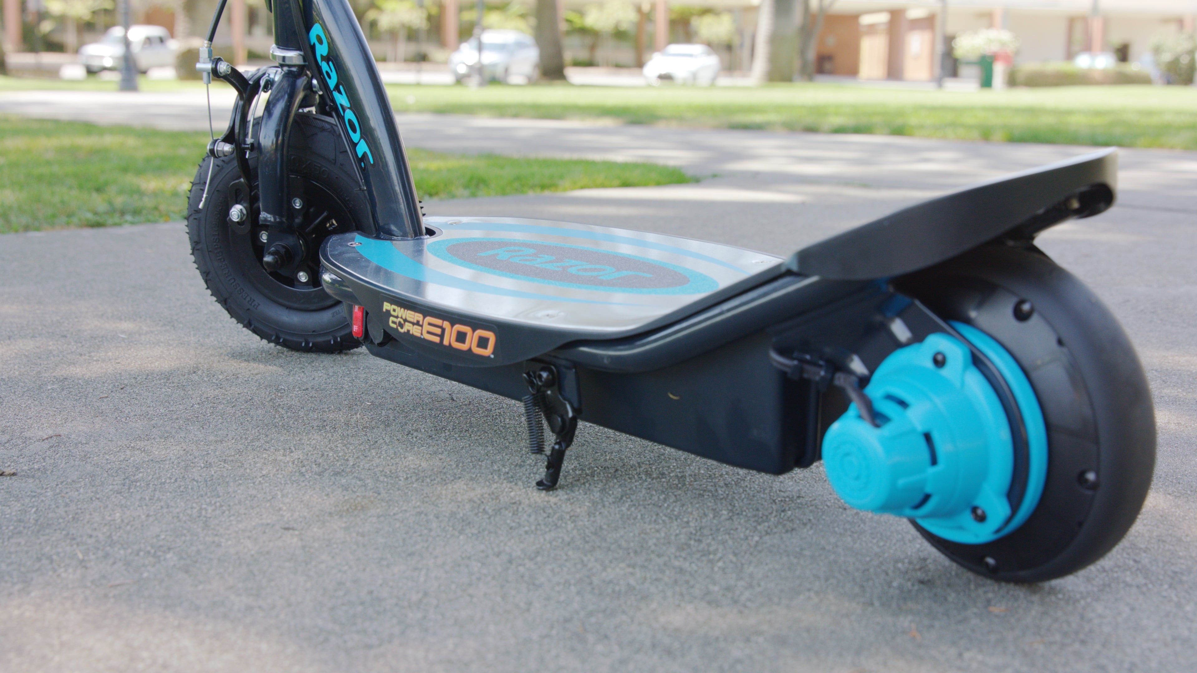 Razor Power Core E100 Electric Scooter with Aluminum Deck and Hand Brake, Blue - Smart-nests