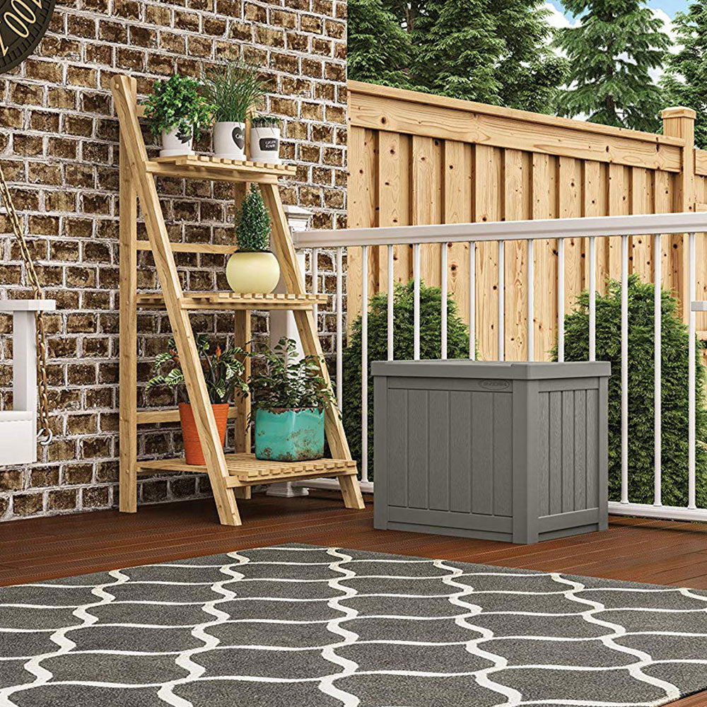 Suncast SS500ST 22 Gallon Small Resin Outdoor Patio Storage Deck Box, Stoney - Smart-nests