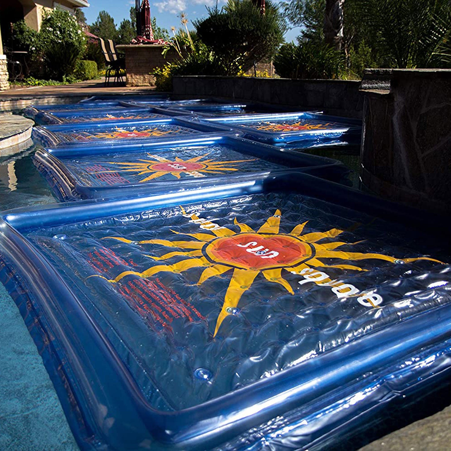 Solar Sun Rings UV Resistant Swimming Pool Heater Square Solar Cover, Sunburst - Smart-nests