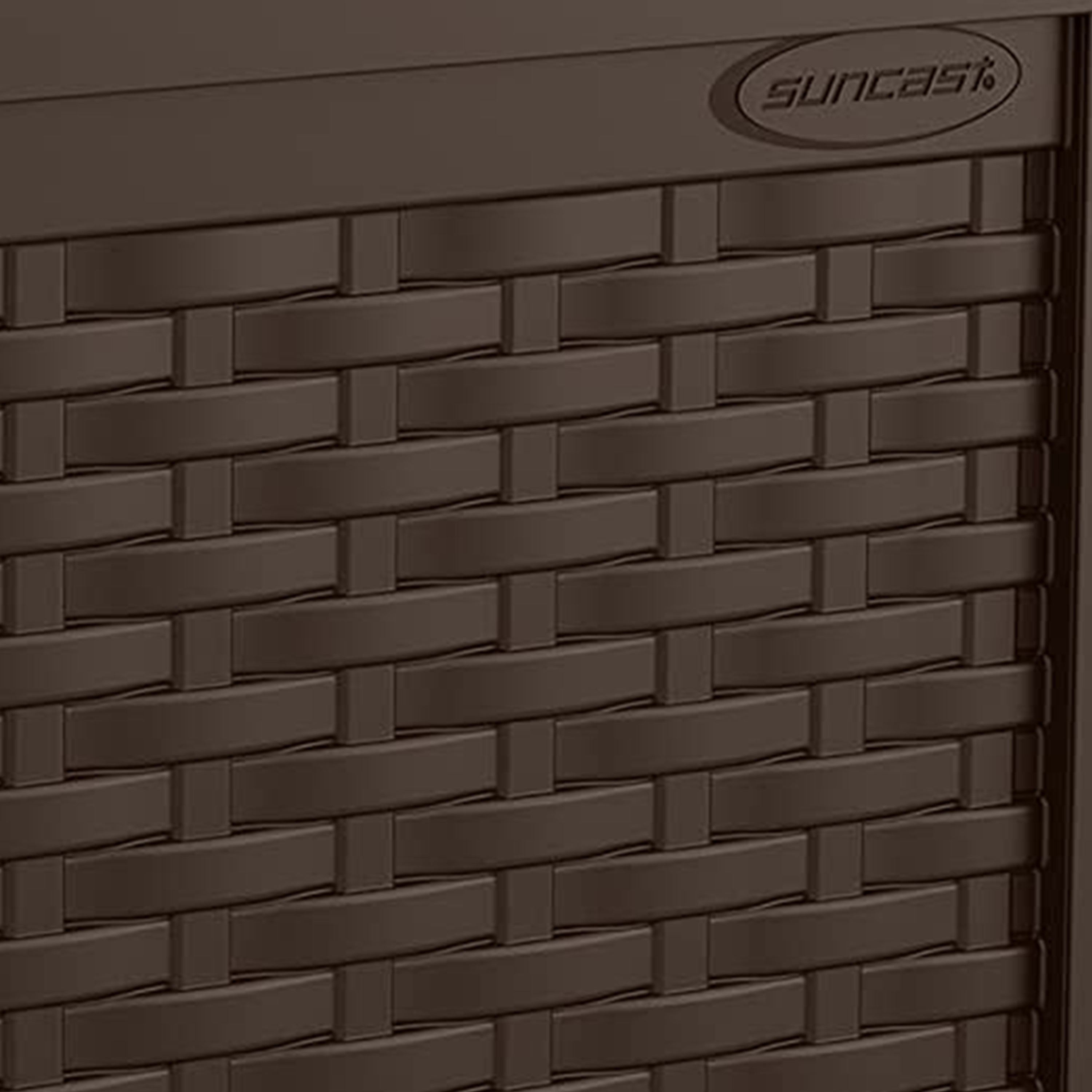 Suncast 22 Gallon Outdoor Patio Small Deck Chest Box with Storage Seat, Java - Smart-nests