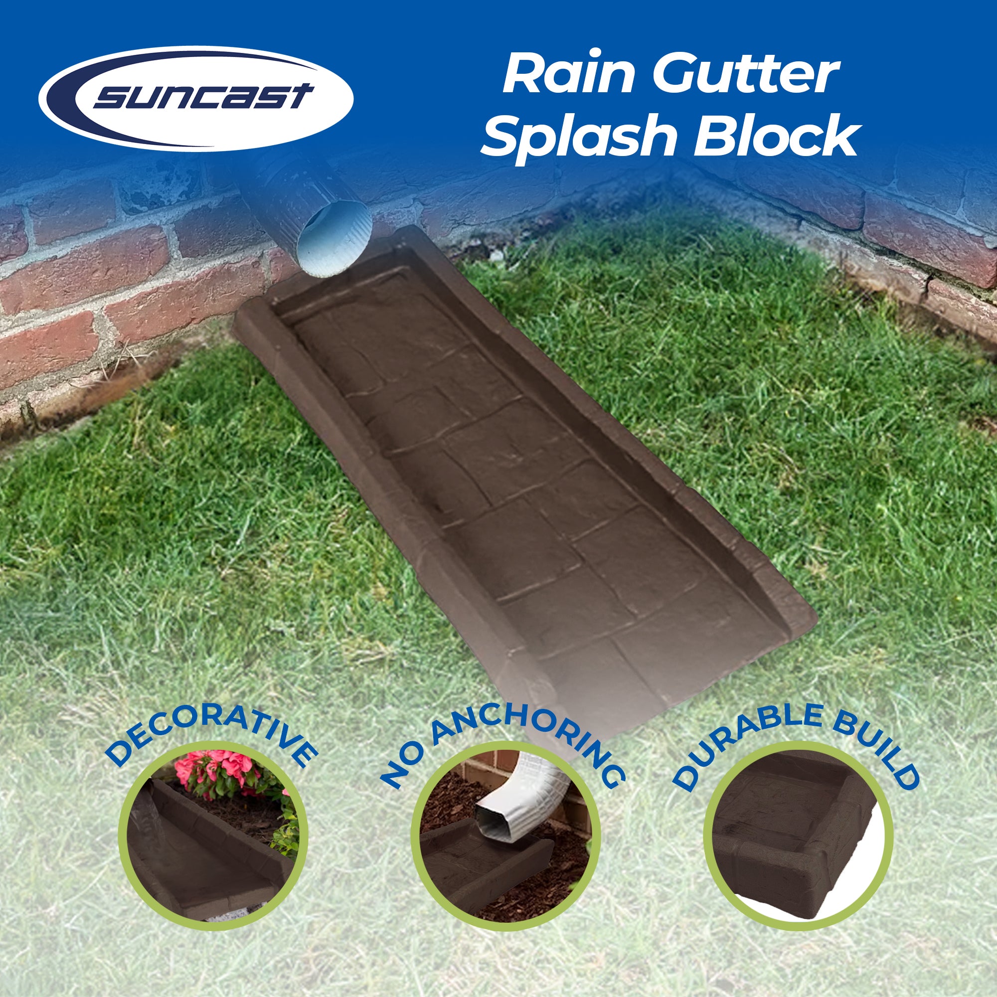 Suncast SBR24 Decorative Home Splash Rain Gutter Drain Block Replacement Guard - Smart-nests