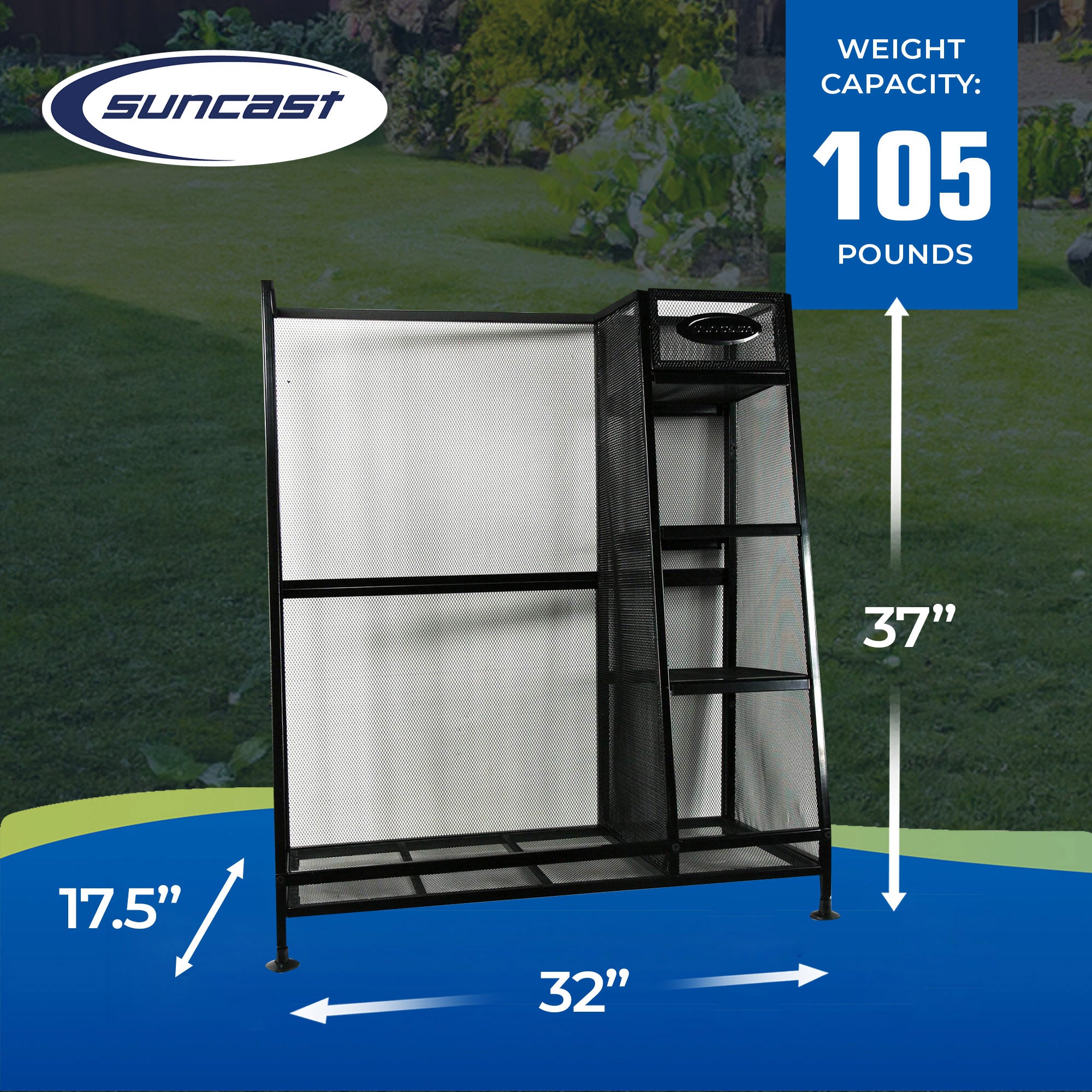 Suncast Metal Complete Golf Bag Organizer for Garage w/ Shelves & Bin (2 Pack) - Smart-nests