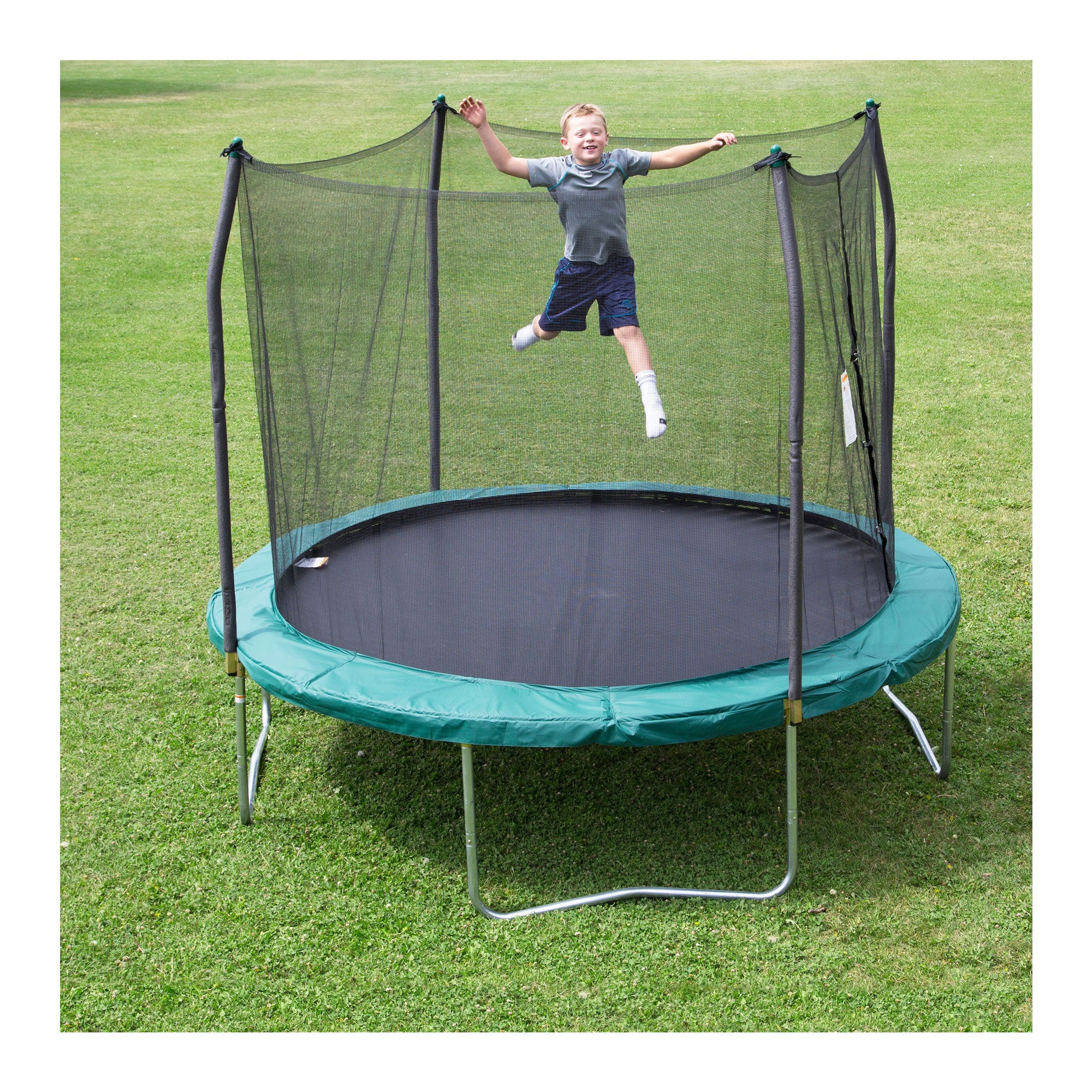 Skywalker Trampolines 10-Foot Round Outdoor Trampoline with Enclosure, Green - Smart-nests
