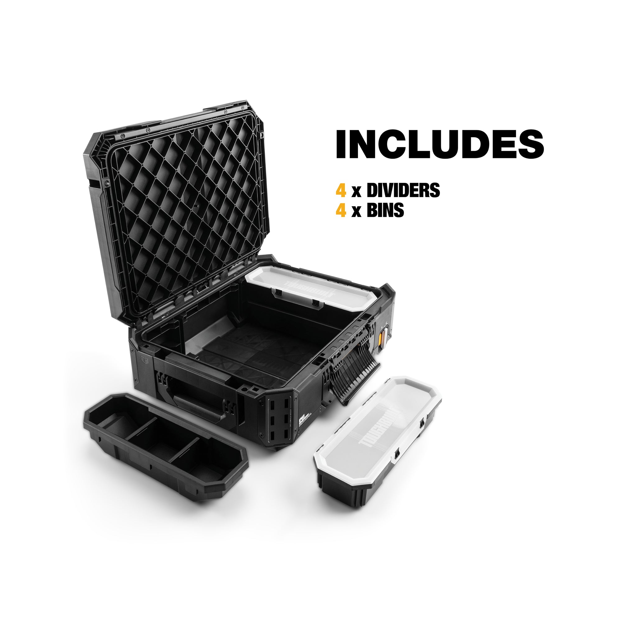 ToughBuilt StackTech Lockable Tool Box, Durable Plastic Storage Organizer, Black - Smart-nests