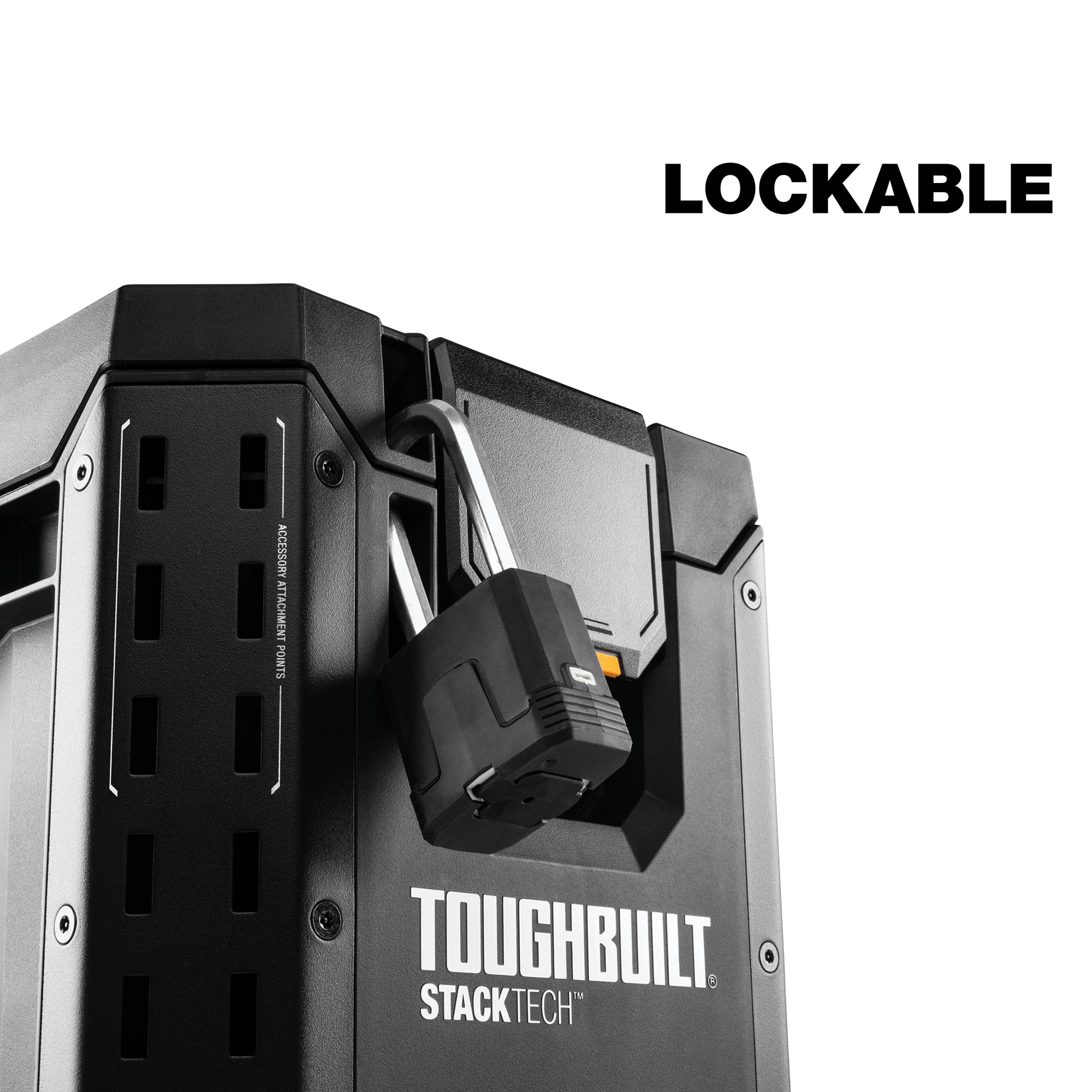 ToughBuilt StackTech Compact Tool Box Lockable Organizer with Removable Tray - Smart-nests