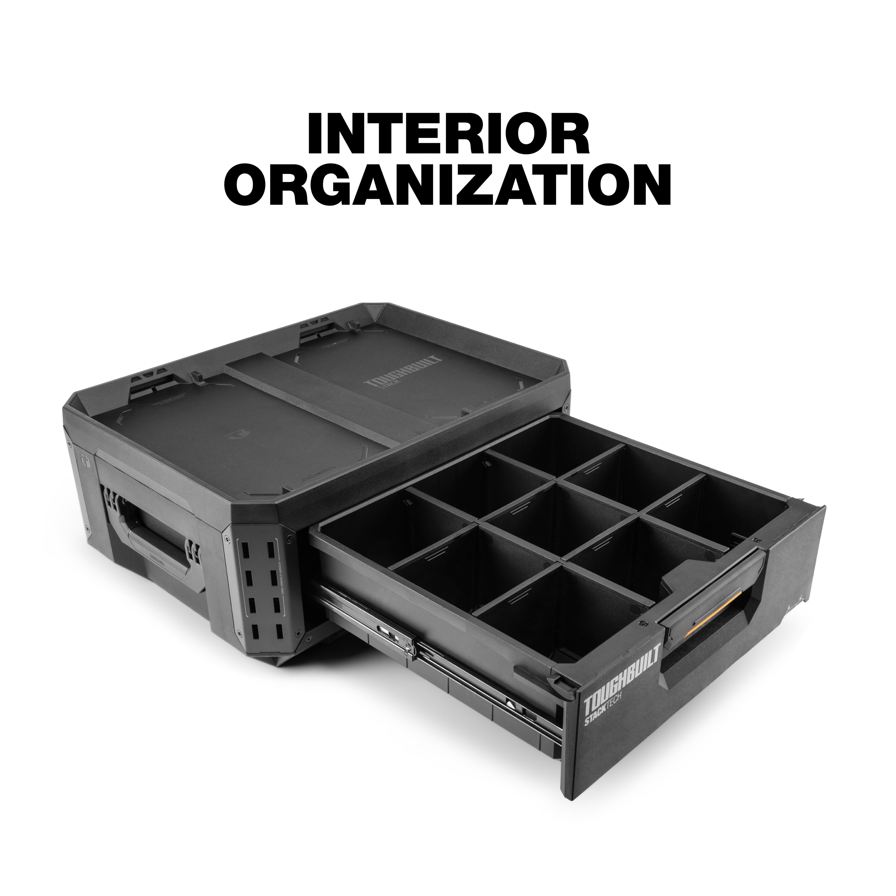 ToughBuilt StackTech 1-Drawer Tool Box, Durable Plastic Storage Organizer, Black - Smart-nests