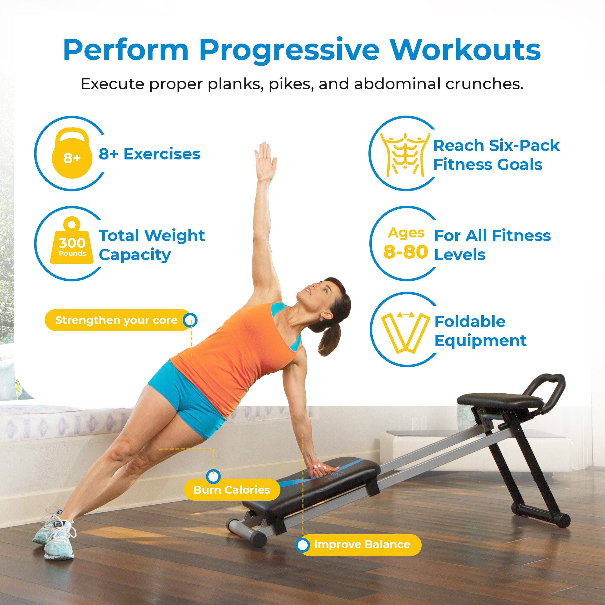 Total Gym Fitness Dynamic Plank Core & Abdominal Trainer Blast Workout Machine - Smart-nests