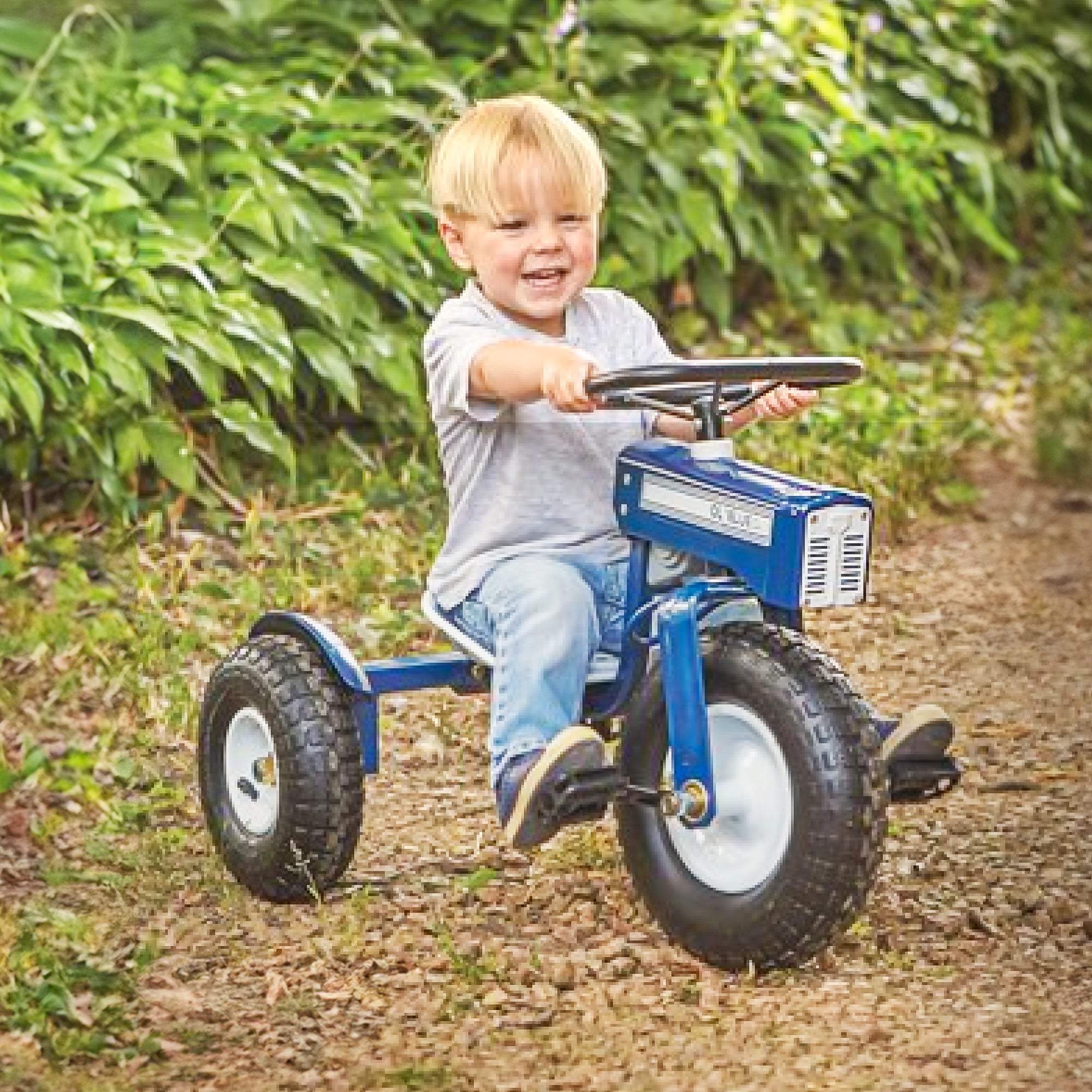 Tricam Ol' Blue Tractor Tricycle, 22" Steel Toddler Bike Kids Ride On Toy, Blue - Smart-nests
