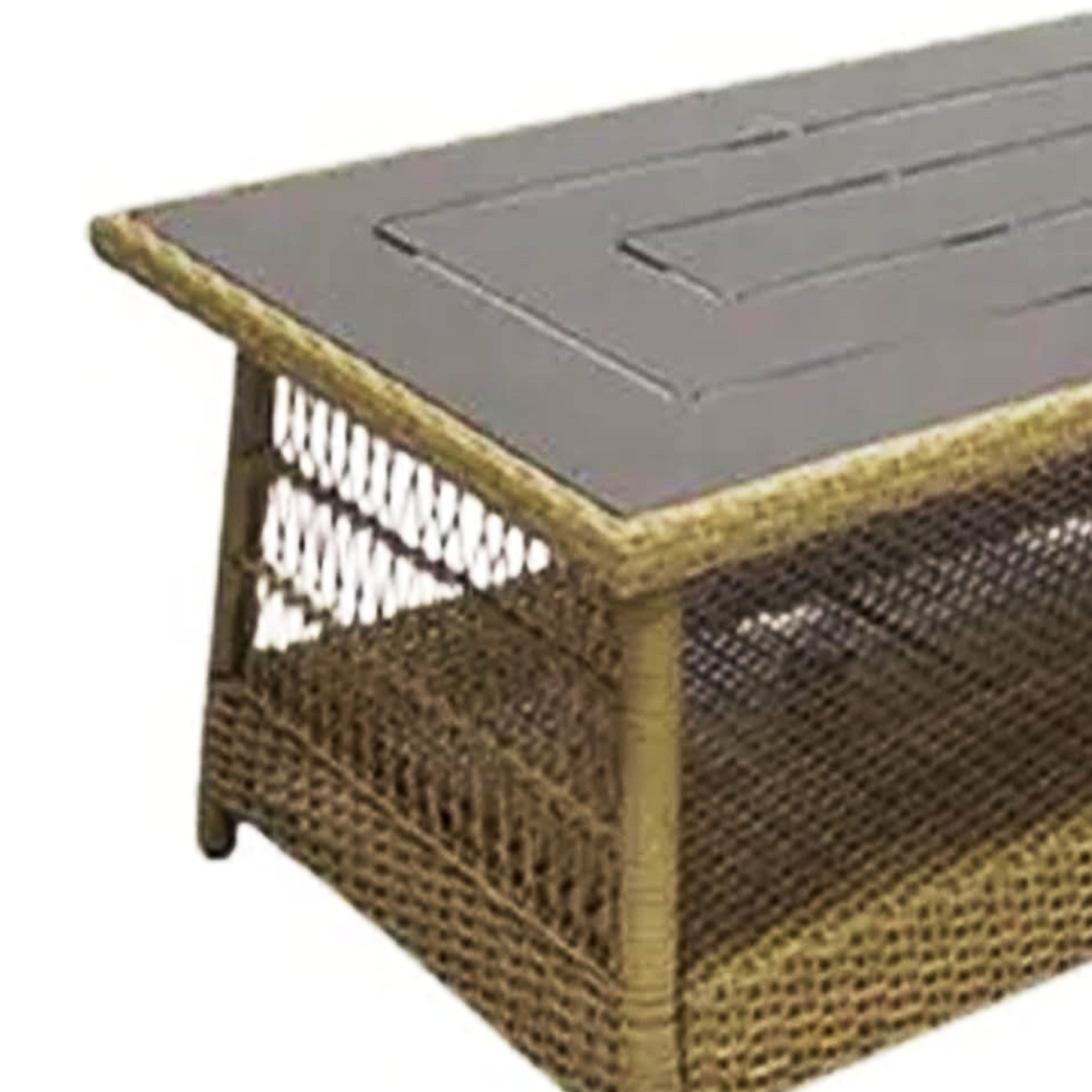 Four Seasons Courtyard Positano 40" x 26" Outdoor Wicker Coffee Table, Brown - Smart-nests