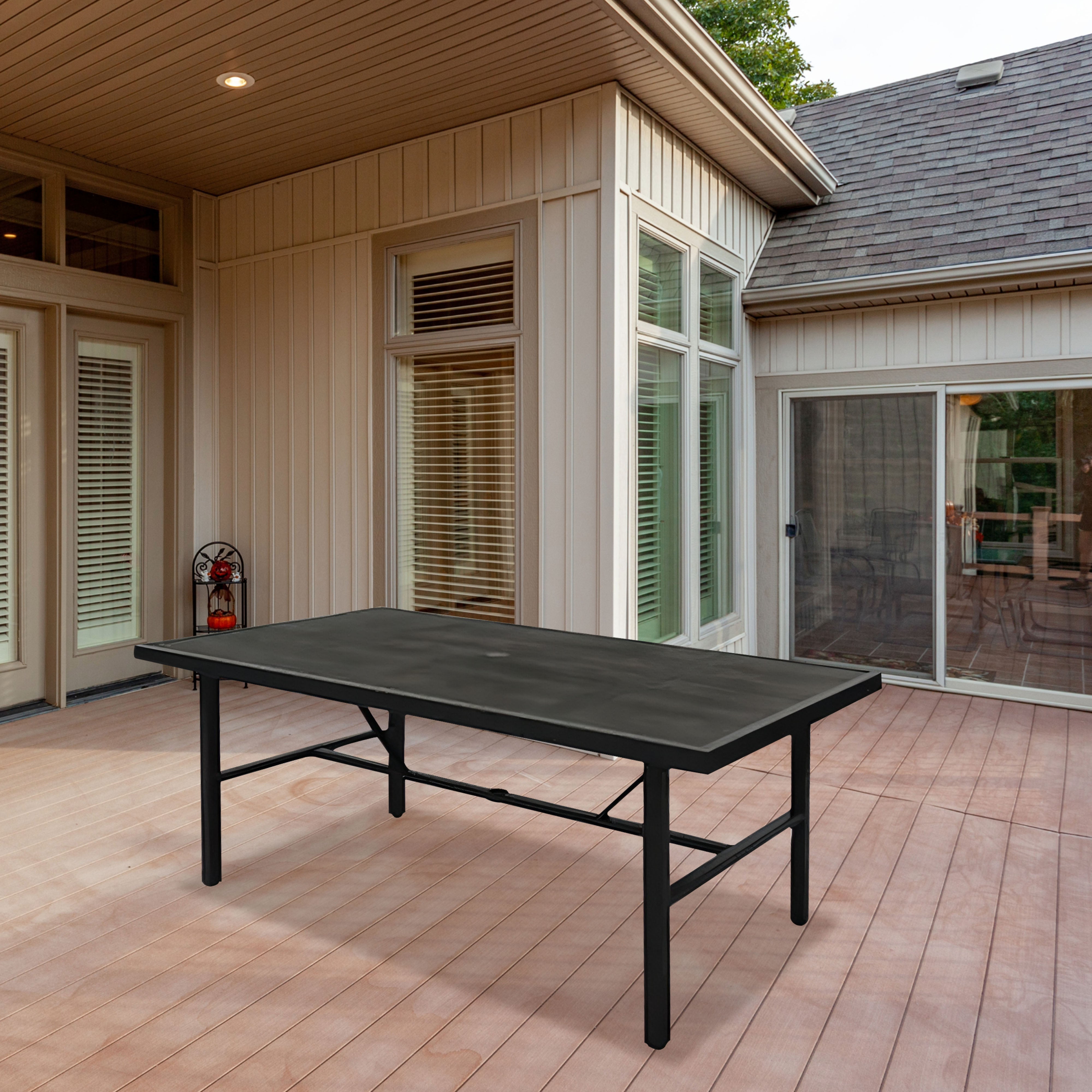 Four Seasons Courtyard Nantucket 40 x 72 Inch All Weather Patio Dining Table - Smart-nests