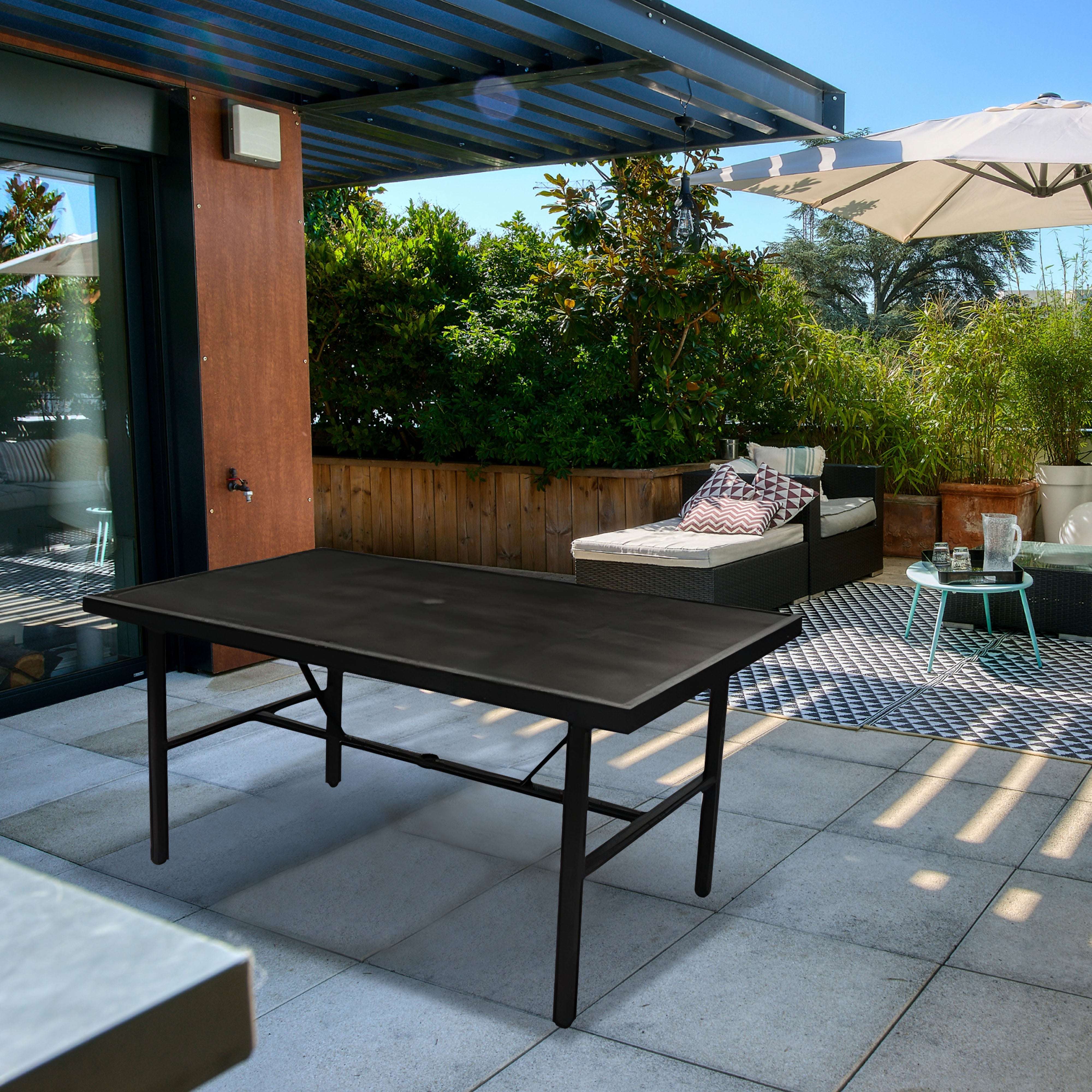 Four Seasons Courtyard Nantucket 40 x 72 Inch All Weather Patio Dining Table - Smart-nests
