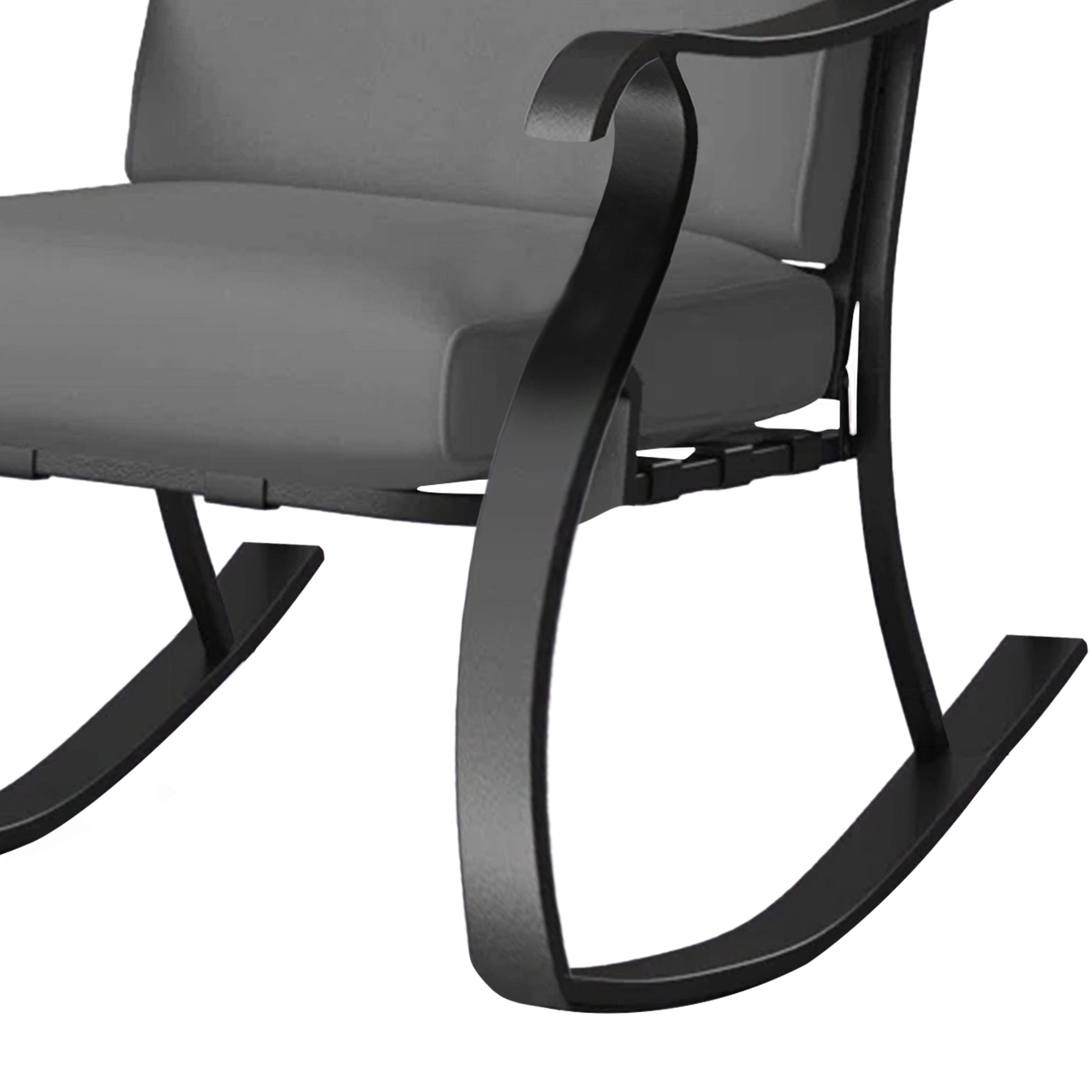 Four Seasons Courtyard Gramercy Sturdy Steel 3 Piece Rocking Bistro Set, Gray - Smart-nests