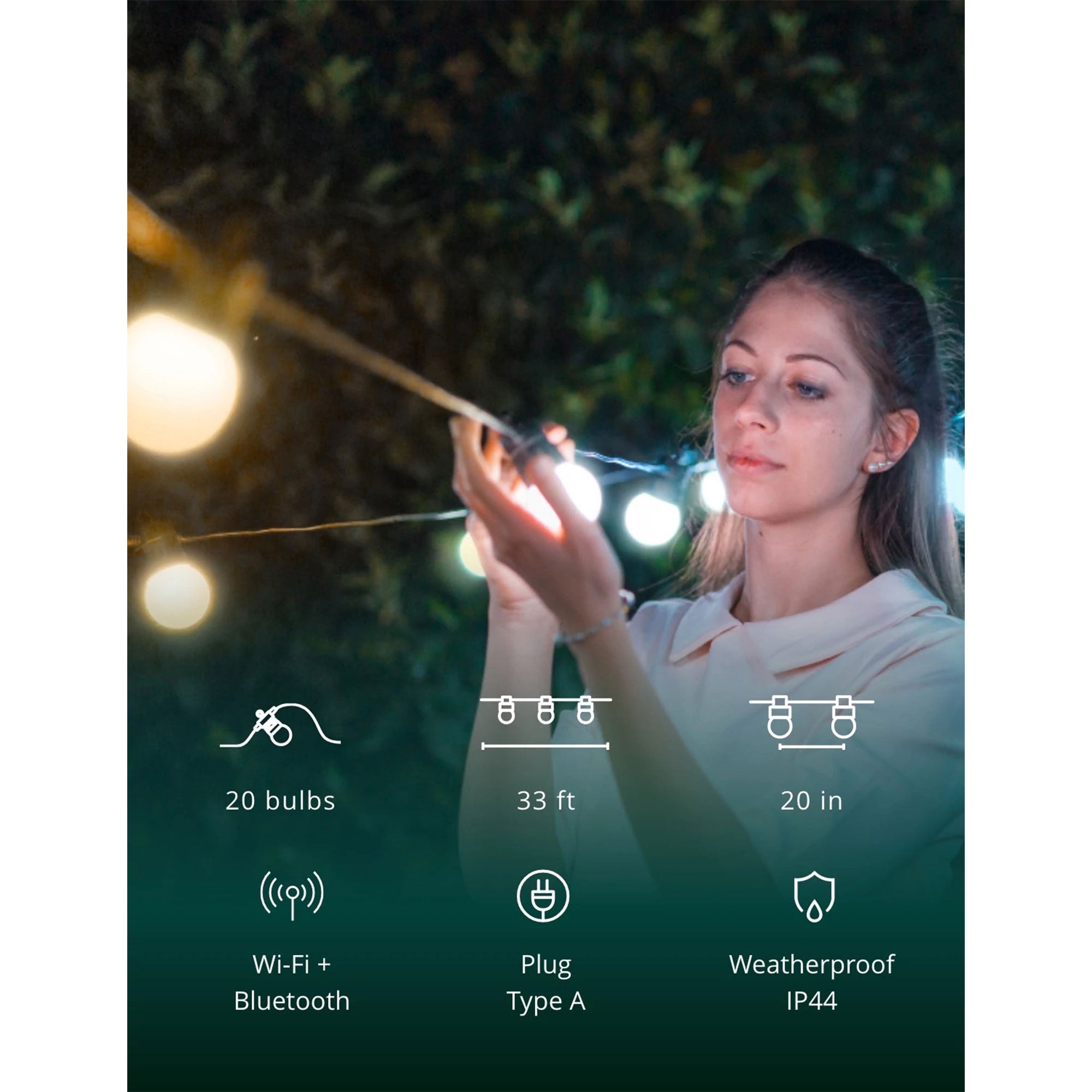 Twinkly Festoon App-Controlled Smart LED Light String 20 AWW (Warm/Cool White) - Smart-nests