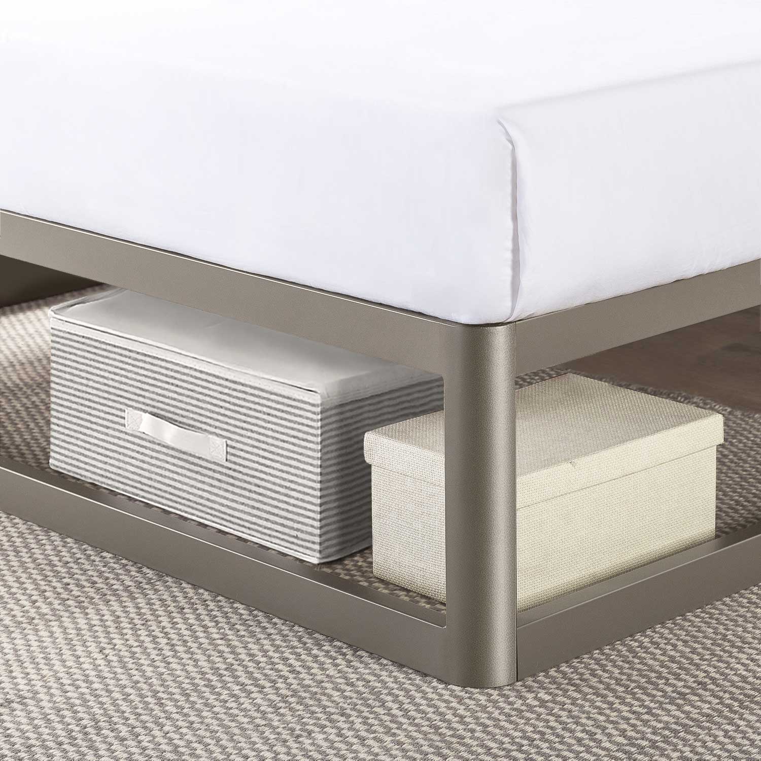 Mellow Ace of Base Metal Platform Low Profile Bed Frame, Round 12 Inch, King - Smart-nests
