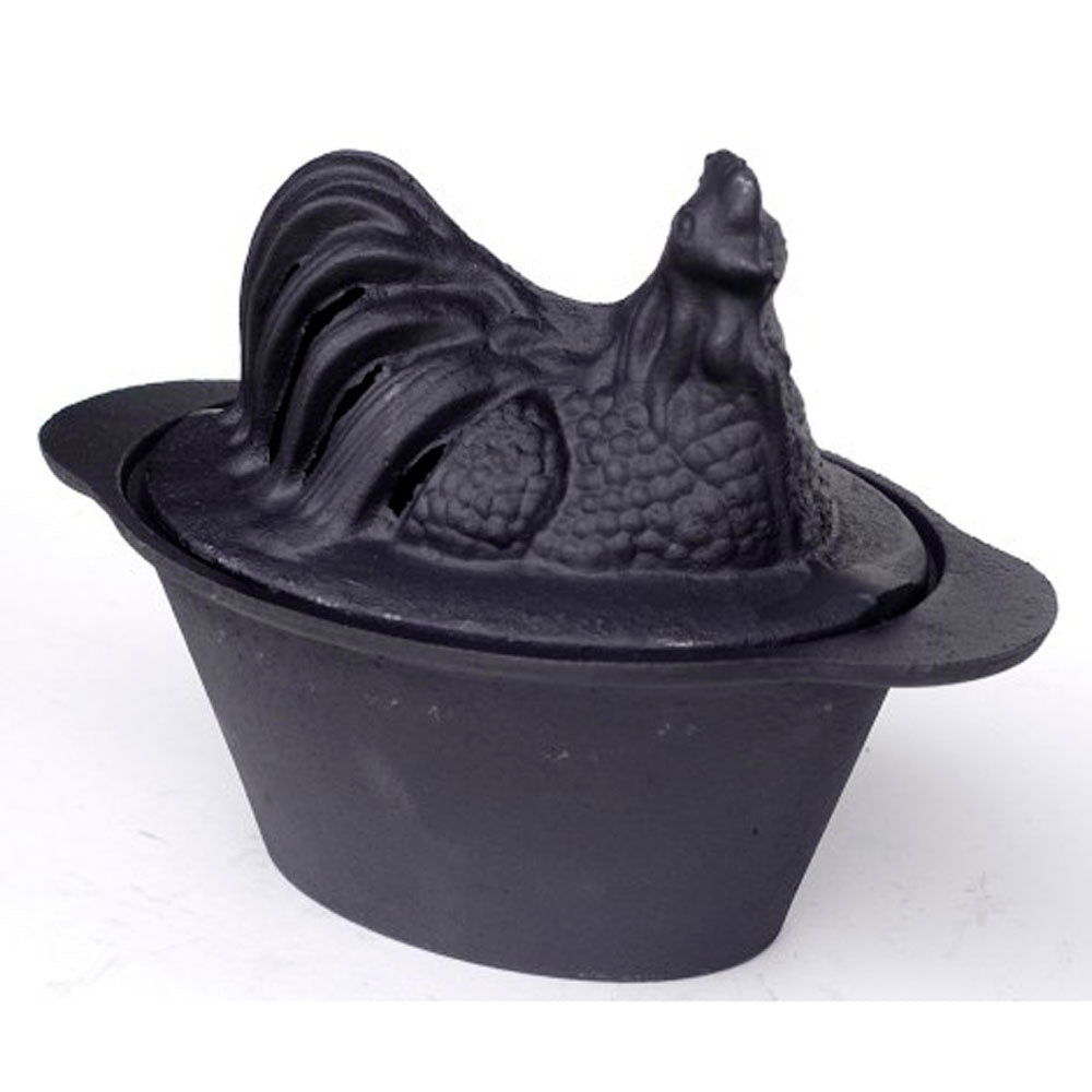 US Stove 1 Quart Enamel Cast Iron Wood Stove Steamer Humidifier, Black Chicken - Smart-nests