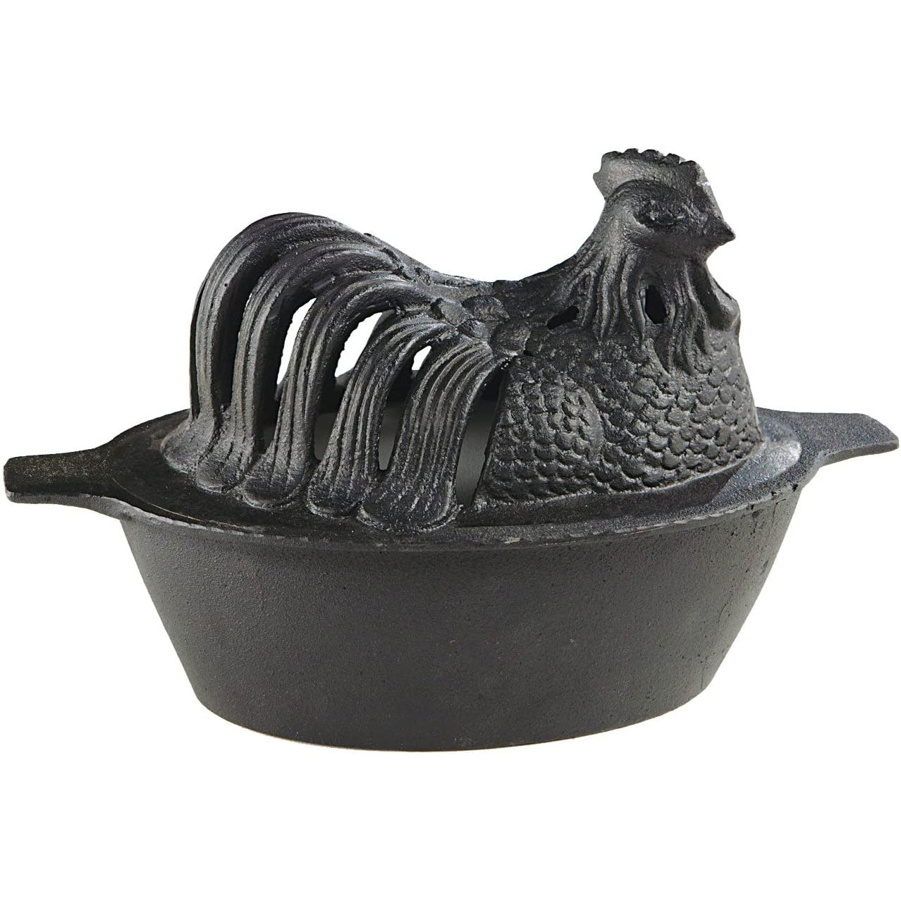 US Stove 1 Quart Enamel Cast Iron Wood Stove Steamer Humidifier, Black Chicken - Smart-nests