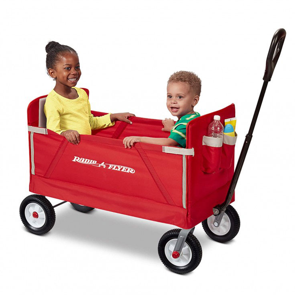 Radio Flyer All Terrain 3-in-1 Off Road EZ Fold Wagon for Kids and Cargo, Red - Smart-nests