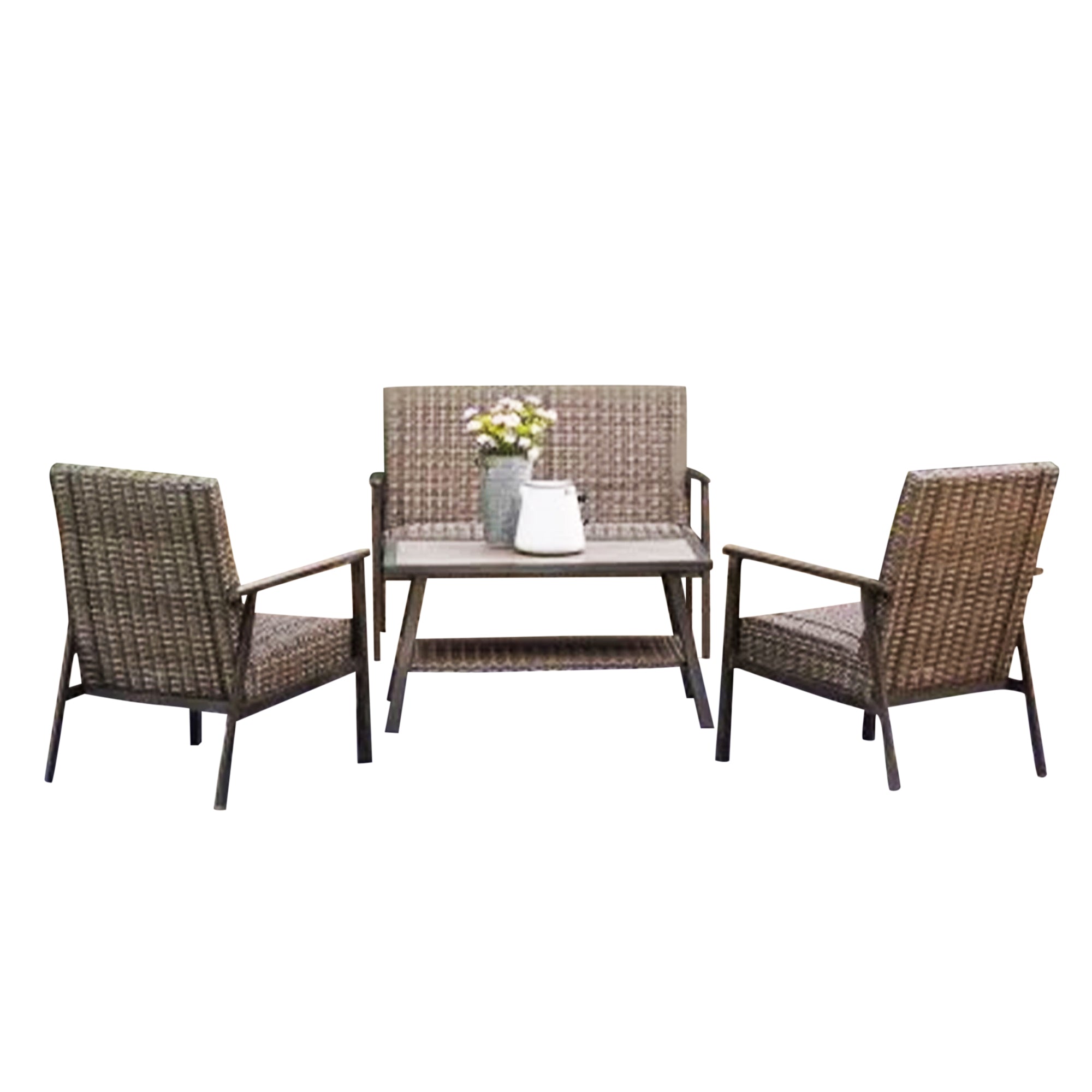 Four Seasons Courtyard Nantucket 4 Piece All Weather Deep Seating Patio Set - Smart-nests